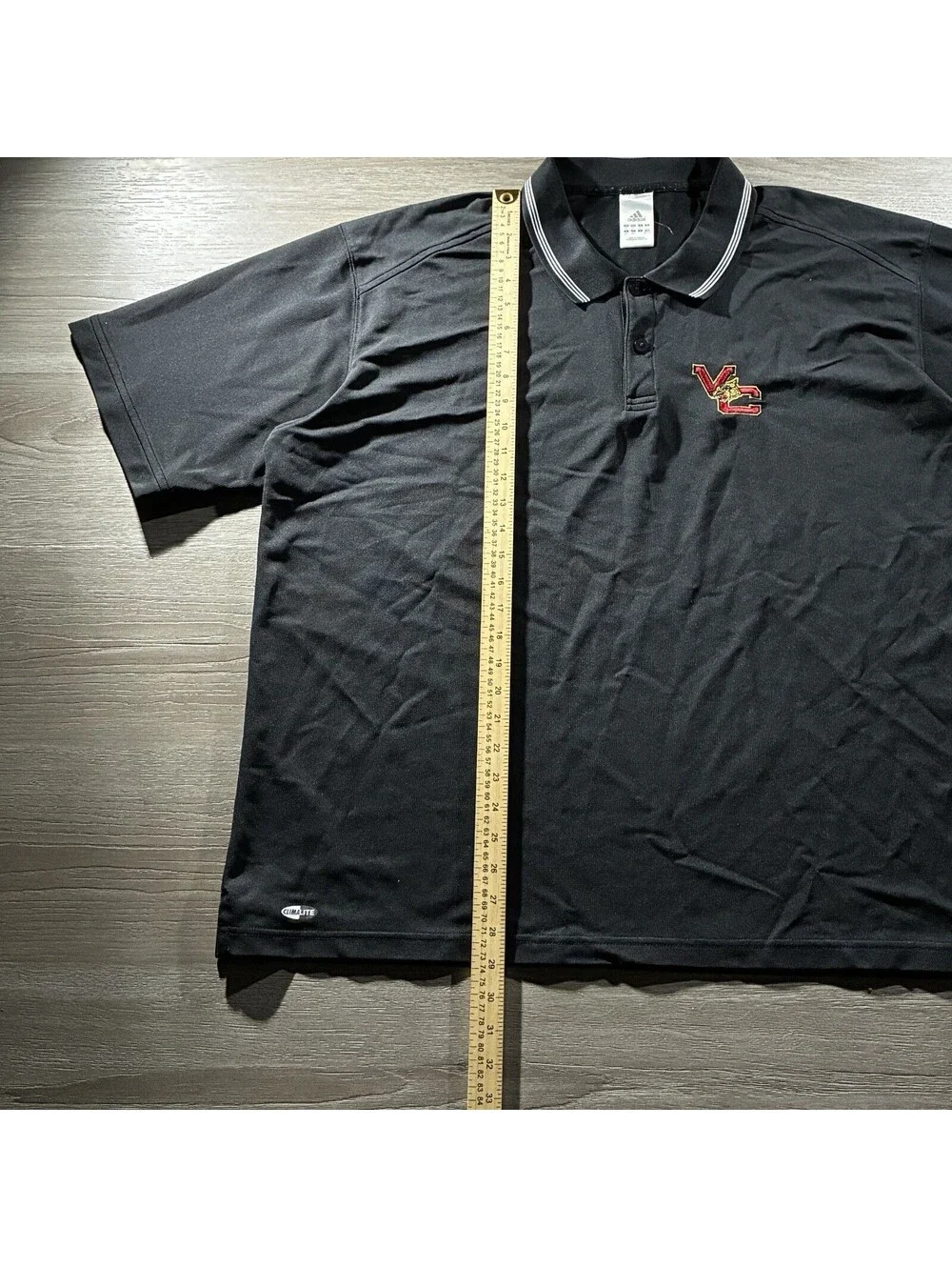 Vintage Adidas Climalite VC Embroidered Polo Shirt Men’s 2XL Black Golf Athletic